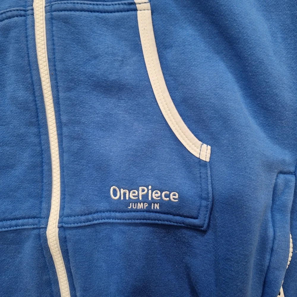 OnePiece Lusekofte Footless Sleeper Pajamas, Blue & White Nordic Print, Sz Xs